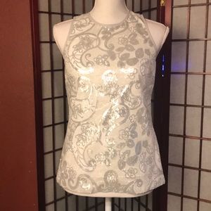 W By Worth Sequined Lined Sleeveless Top